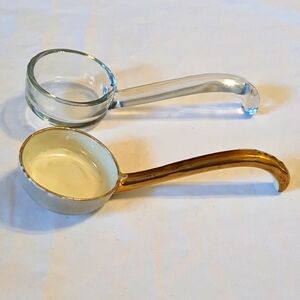 Two Vintage Art Deco Mayo Condiment Spoons/Ladle Nortiake Gold Luster
